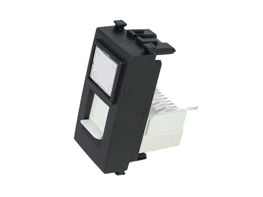 Presa dati RJ45 Cat 5e UTP compatibile con Vimar Arke - Nero - modulo da incasso per supporto e placca compatibile