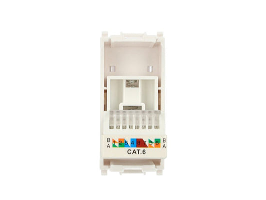 Presa dati RJ45 Cat 6 UTP compatibile con Vimar Arke - Bianco - modulo da incasso per supporto e placca compatibile