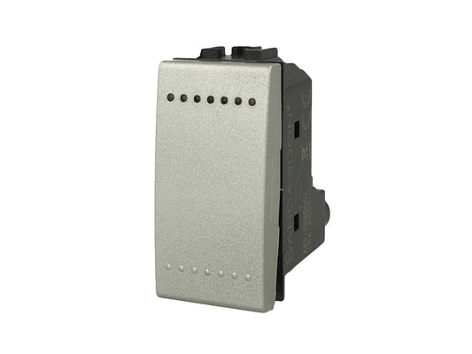 Interruttore unipolare 1P 16A compatibile con BTicino Living Light e Living International - modulo da incasso per supporto e placca compatibile