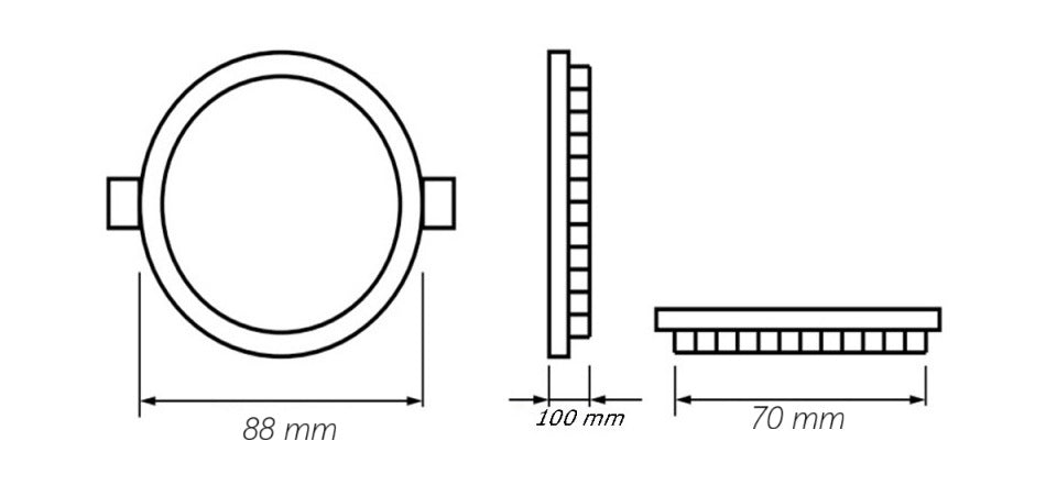 Pannello LED tondo da incasso CCT 3 in 1 slim 3W-24W - luce selezionabile