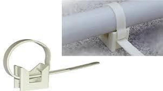 100 Pezzi Clip Fascette Fissatubo con Base Ø16-32 mm - Fissaggio tubi e cablaggio