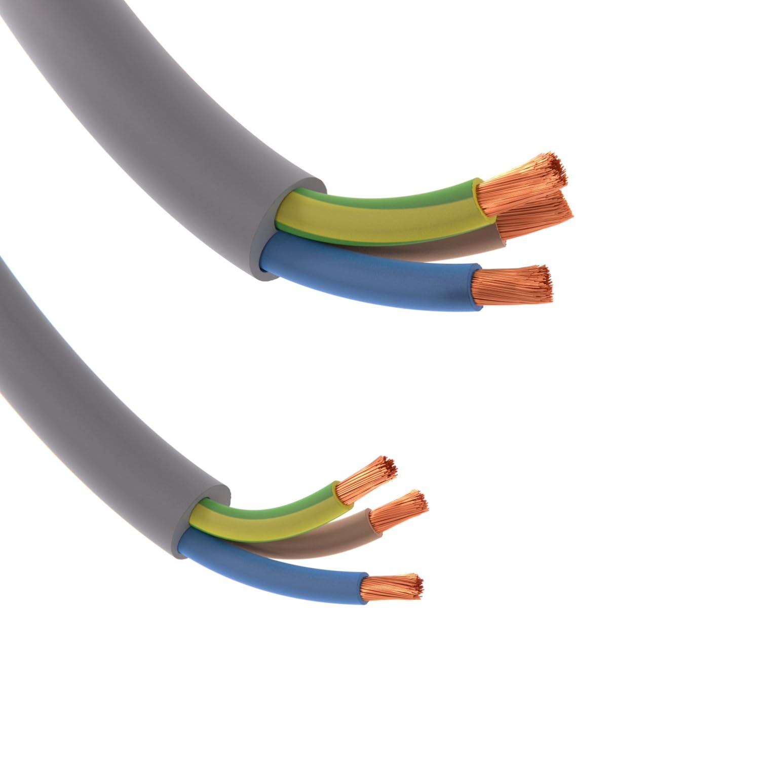 Cavo elettrico FROR 3x1,5 mmq 450/750V grigio - Tripolare con guaina 20, 50 e 100 metri