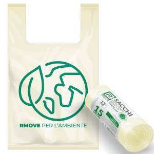 Sacchi biodegradabili per rifiuti 42x52 cm 15 L 15 pz