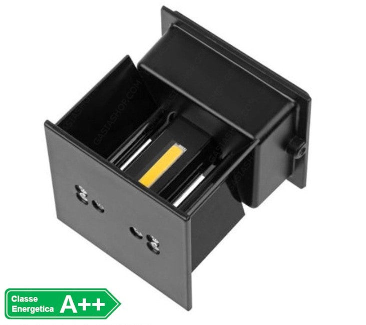 Applique LED COB 12W da esterno IP65 nera - doppia emissione fascio regolabile