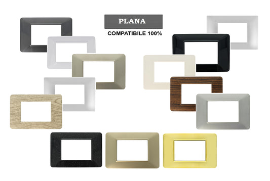 Placca Basic Urban tecnopolimero compatibile con Vimar Plana - Cornice frontale da incasso - Vimar Plana