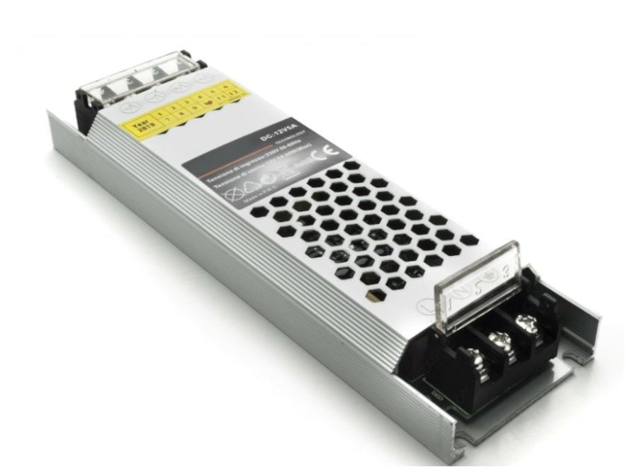 Alimentatore LED 12V stabilizzato slim con trimmer - 60W 100W 150W 200W 300W