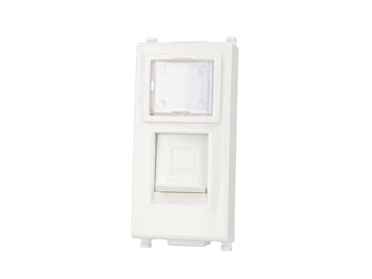 Presa dati RJ45 Cat 6 UTP compatibile con Vimar Arke - Bianco - modulo da incasso per supporto e placca compatibile