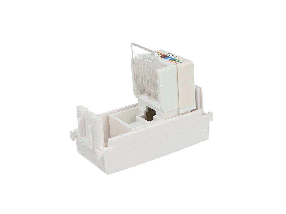 Presa dati RJ45 Cat 6 UTP compatibile con Vimar Arke - Bianco - modulo da incasso per supporto e placca compatibile