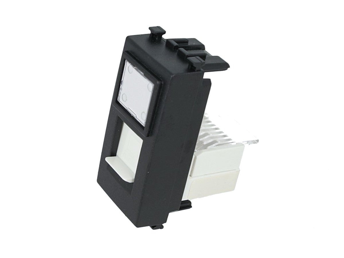 Presa dati RJ45 Cat 6 UTP compatibile con Vimar Arke - Nero - modulo da incasso per supporto e placca compatibile