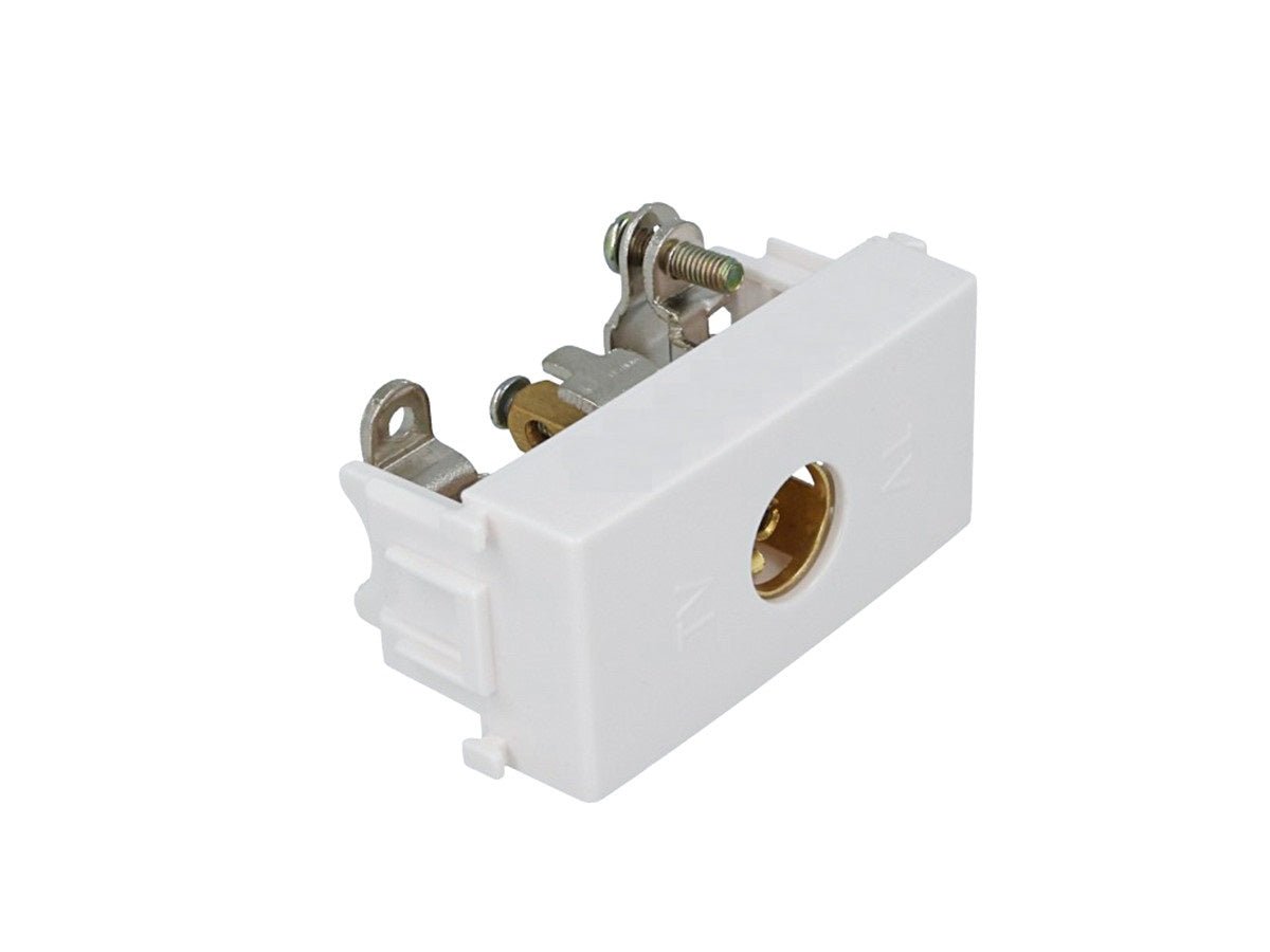 Presa TV tipo F femmina compatibile con Vimar Arke - Bianco - modulo da incasso per supporto e placca compatibile