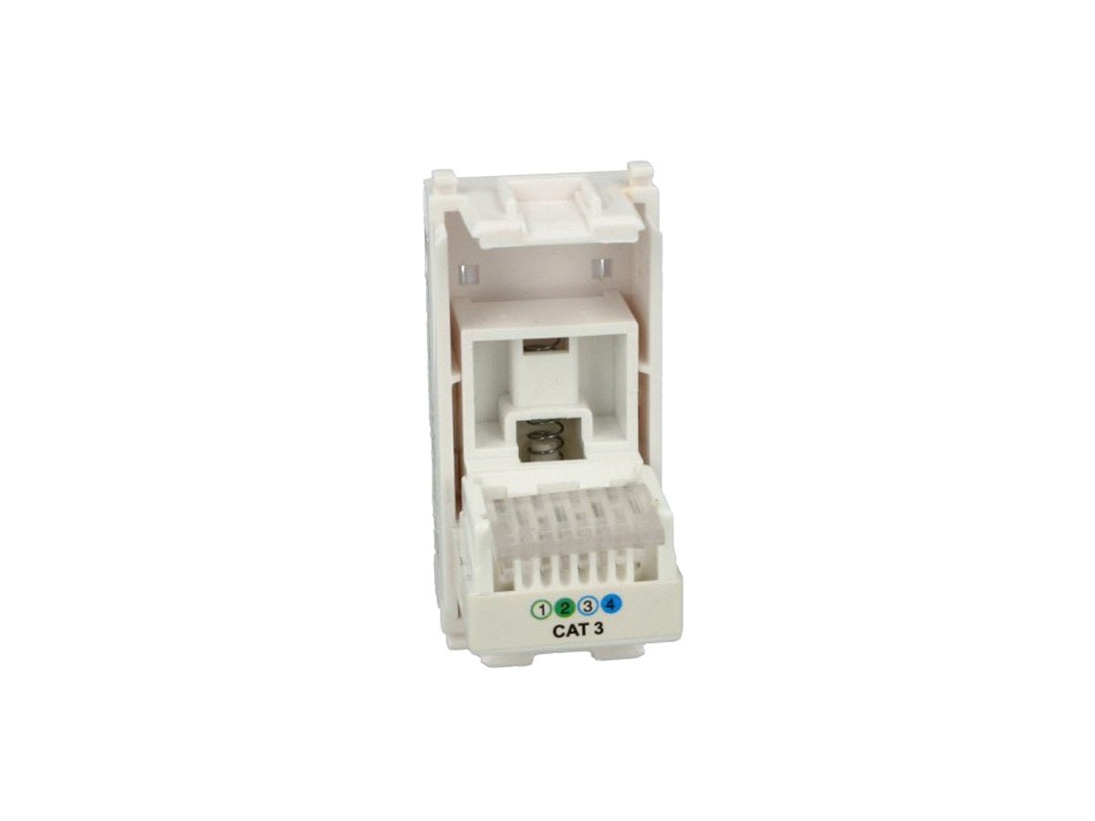 Presa telefonica RJ11 compatibile con Vimar Arke - Bianco - modulo da incasso per supporto e placca compatibile