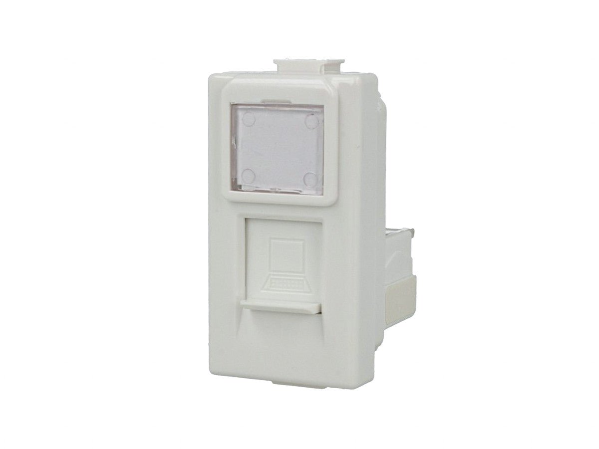 Presa dati RJ45 Cat 6 UTP compatibile con BTicino Matix - Bianco - modulo da incasso per supporto e placca compatibile