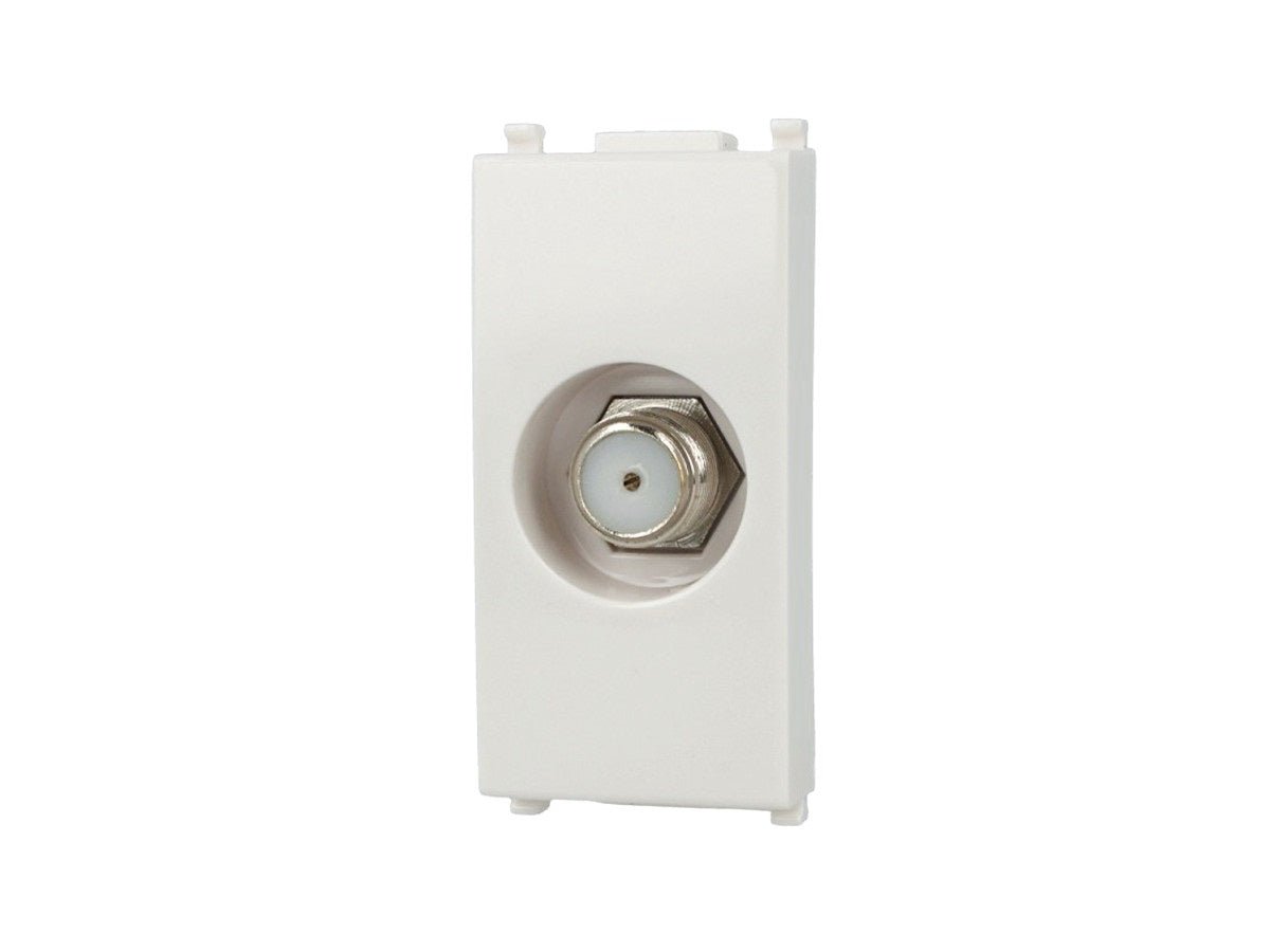 Presa TV SAT tipo F femmina compatibile con Vimar Plana - Bianco - modulo da incasso per supporto e placca compatibile