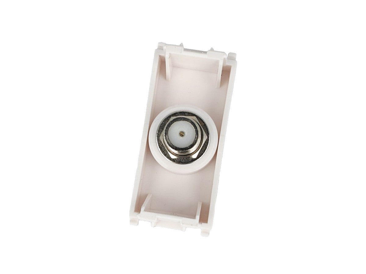 Presa TV SAT tipo F femmina compatibile con Vimar Plana - Bianco - modulo da incasso per supporto e placca compatibile
