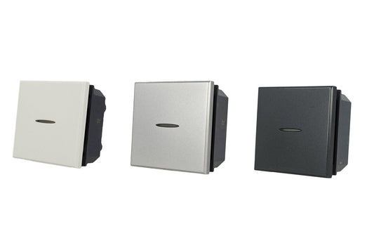 Deviatore assiale 2 moduli 1P compatibile con BTicino Axolute - modulo da incasso per supporto e placca compatibile