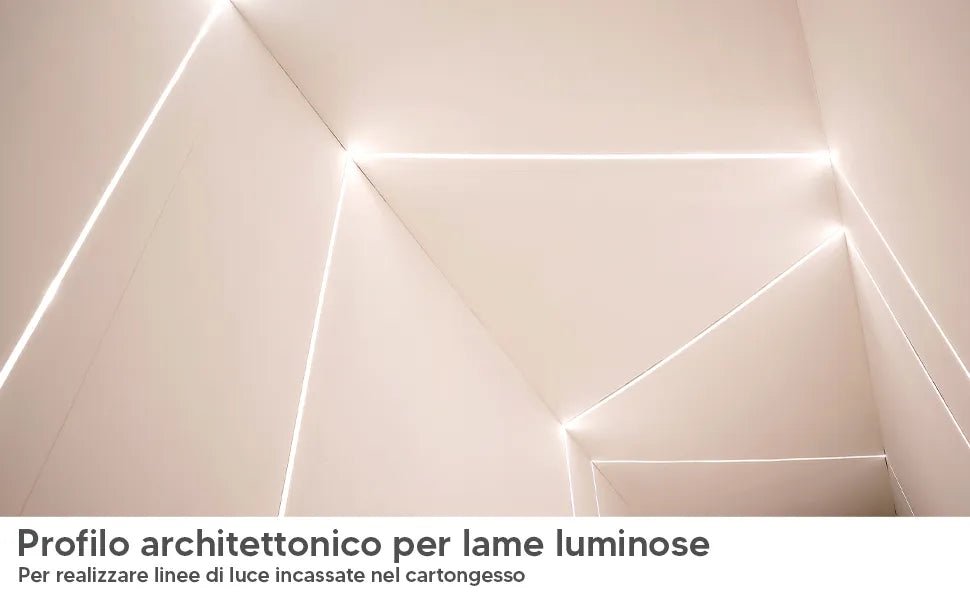 Profilo in alluminio per cartongesso 12,5 mm per striscia LED