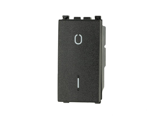 Interruttore bipolare 2P 16A 0-1 nero compatibile con Vimar Arke
