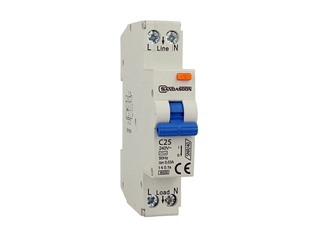 Interruttore magnetotermico differenziale 1P+N 40A C25 tipo AC - 1 modulo DIN