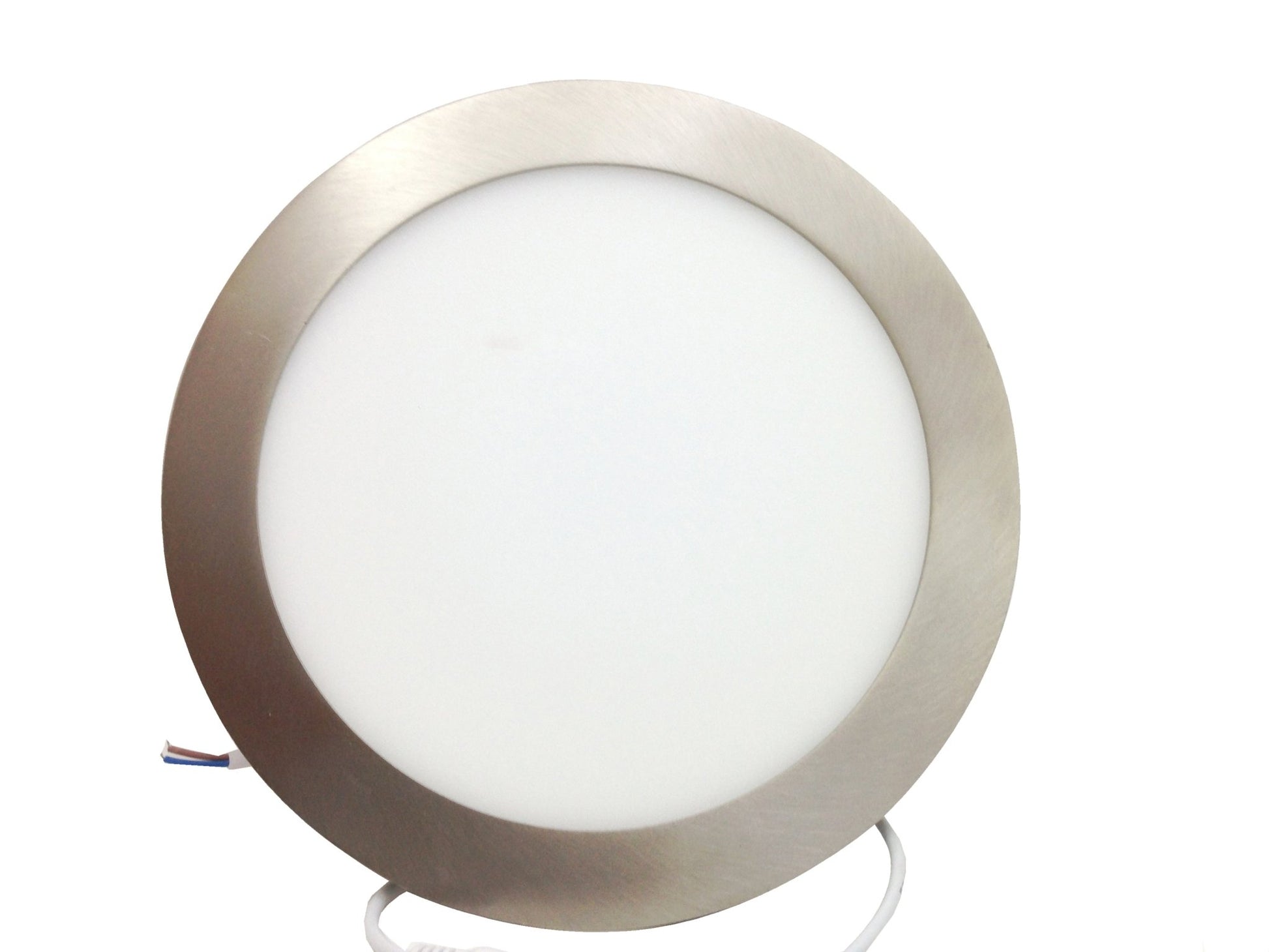 Pannello LED rotondo da incasso con cornice silver - per cartongesso e controsoffitto