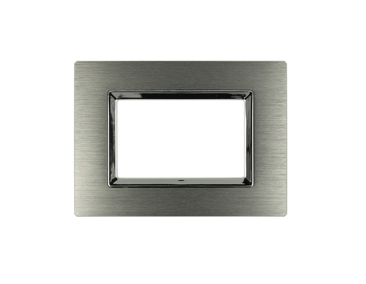 Placca in metallo satinato compatibile con BTicino Living Light - Cornice frontale da incasso