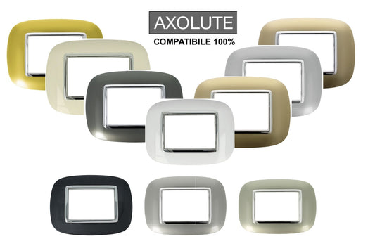 Placca Oval Orbis finitura decorativa compatibile con BTicino Axolute - Cornice frontale da incasso - BTicino Axolute
