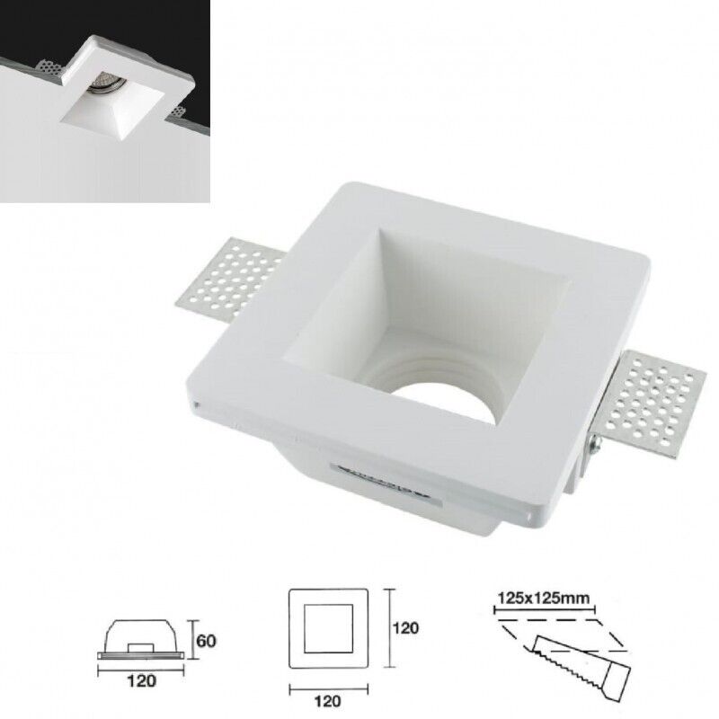 Portafaretto da incasso in gesso verniciabile GU10 GS-01 - Faretto per cartongesso - immagine 1