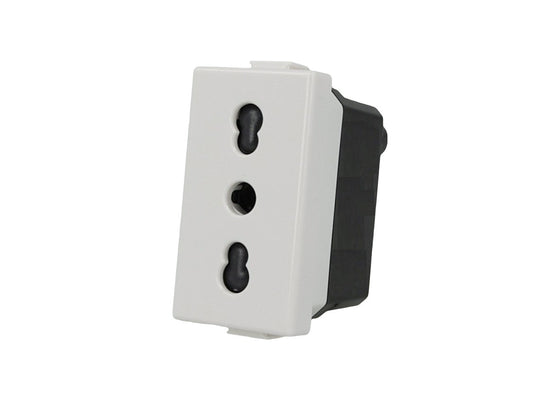 Presa bipasso 2P+T 10/16A compatibile con BTicino Matix - Bianco - Modulo da incasso