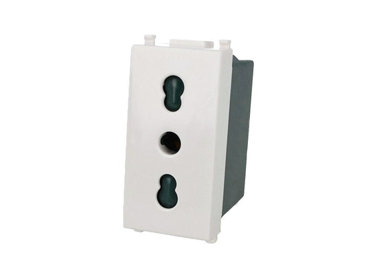 Presa bipasso 2P+T 10/16A compatibile con Vimar Plana - Bianco - Modulo da incasso