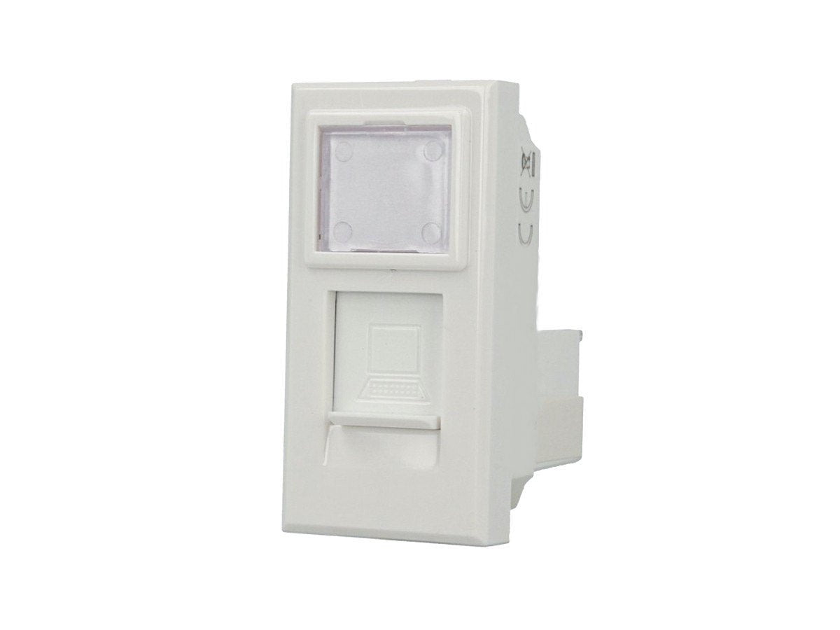 Presa dati RJ45 Cat 5e UTP compatibile con BTicino Axolute - Bianco - modulo da incasso per supporto e placca compatibile