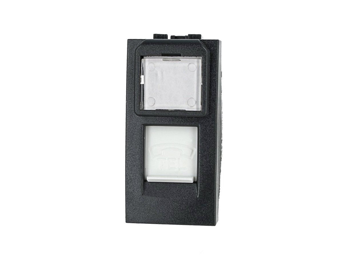 Presa telefonica RJ11 compatibile con BTicino Living Light e Living International - Bianco - modulo da incasso per supporto e placca compatibile