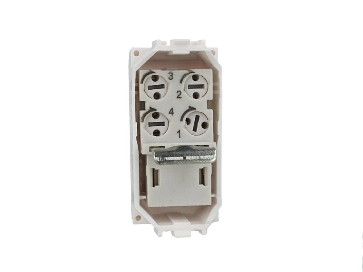 Presa telefonica RJ11 compatibile con BTicino Living Light e Living International - Bianco - modulo da incasso per supporto e placca compatibile