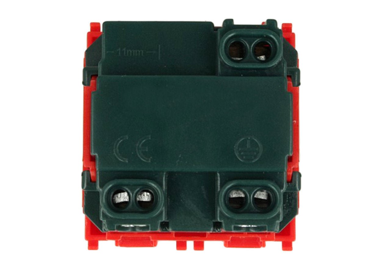 Presa Schuko 2P+T 16A compatibile con Vimar Plana - Rosso - Modulo da incasso