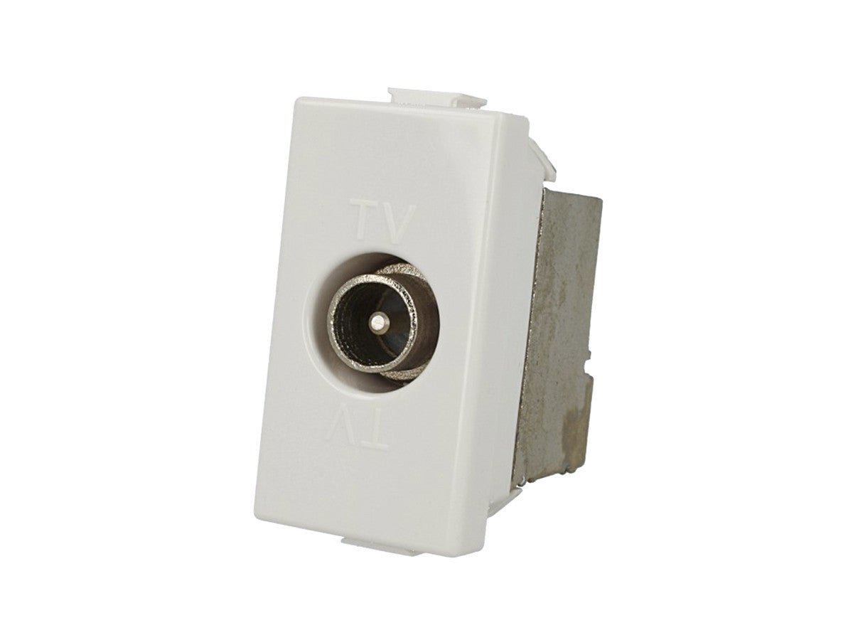 Presa TV passante maschio compatibile con BTicino Matix - modulo da incasso per supporto e placca compatibile