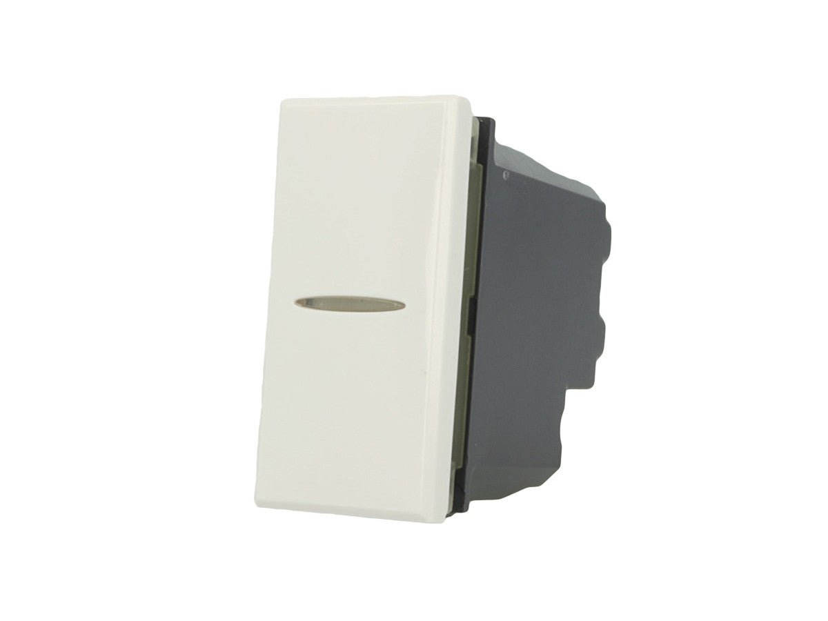 Pulsante assiale 1P 16A compatibile con BTicino Axolute - modulo da incasso per supporto e placca compatibile