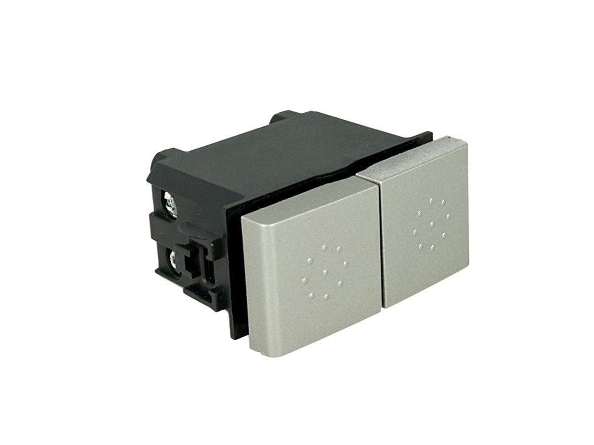 Pulsante doppio saliscendi 1P+1P 16A compatibile con BTicino Living Light e Living International - modulo da incasso per supporto e placca compatibile