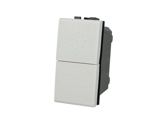 Pulsante doppio interbloccato saliscendi compatibile con BTicino Living Light e Living International - modulo da incasso per supporto e placca compatibile