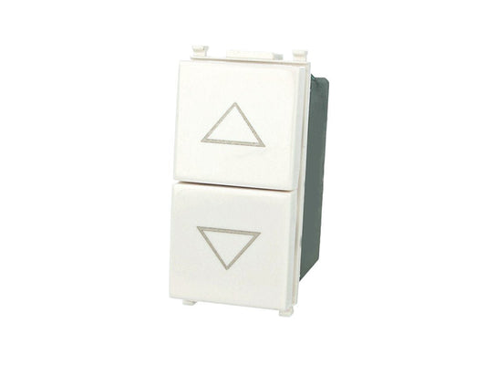 Pulsante doppio interbloccato saliscendi compatibile con Vimar Arke Bianco - modulo da incasso per supporto e placca compatibile