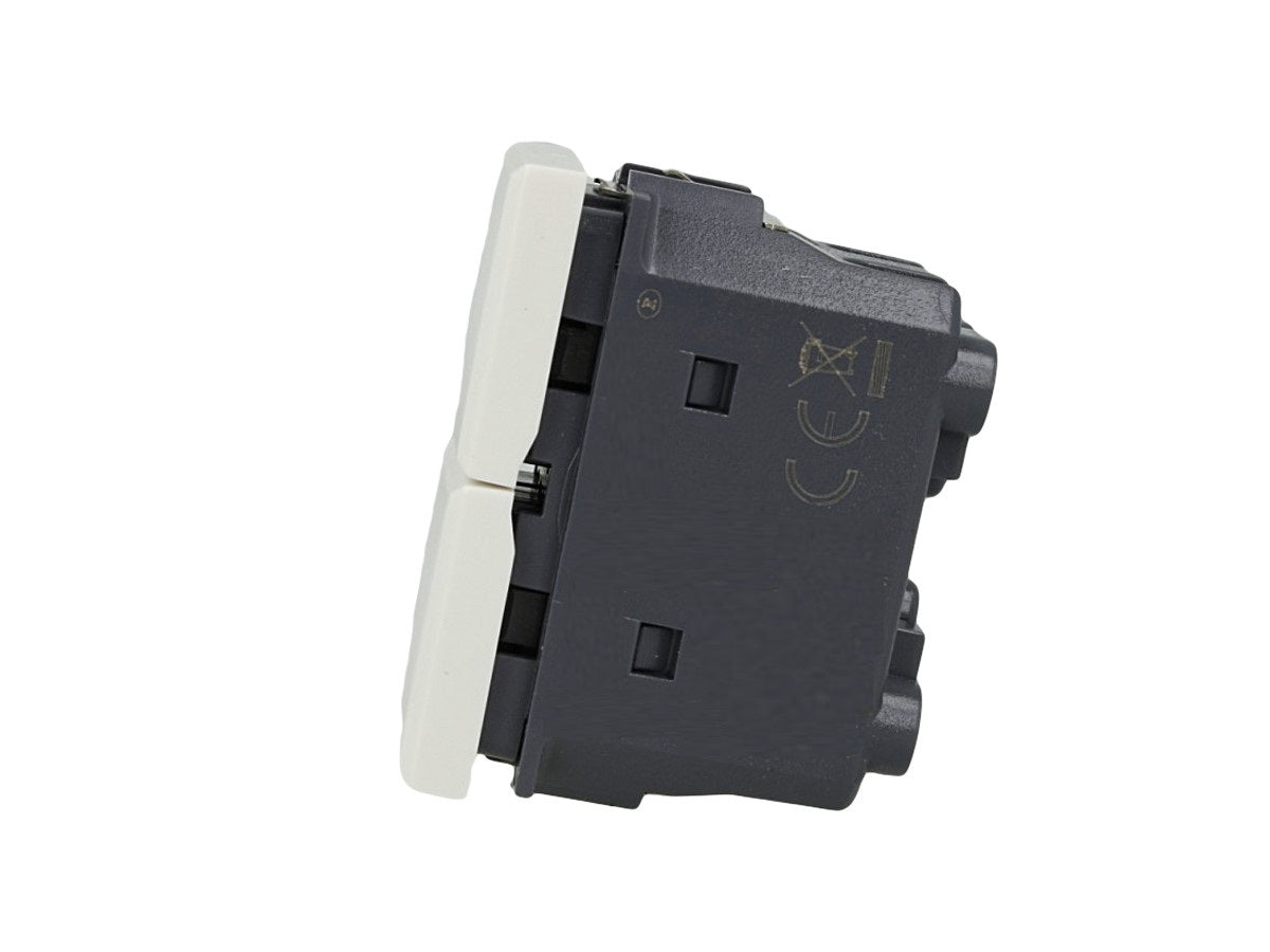 Pulsante doppio saliscendi 1P+1P 16A compatibile con BTicino Axolute - modulo da incasso per supporto e placca compatibile