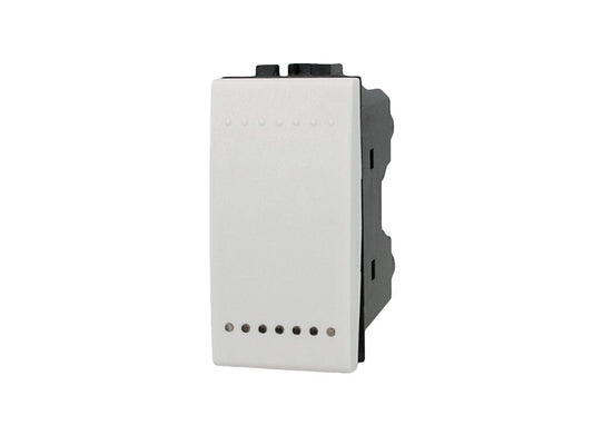 Pulsante NO 1P 16A compatibile con BTicino Living Light e Living International - modulo da incasso per supporto e placca compatibile