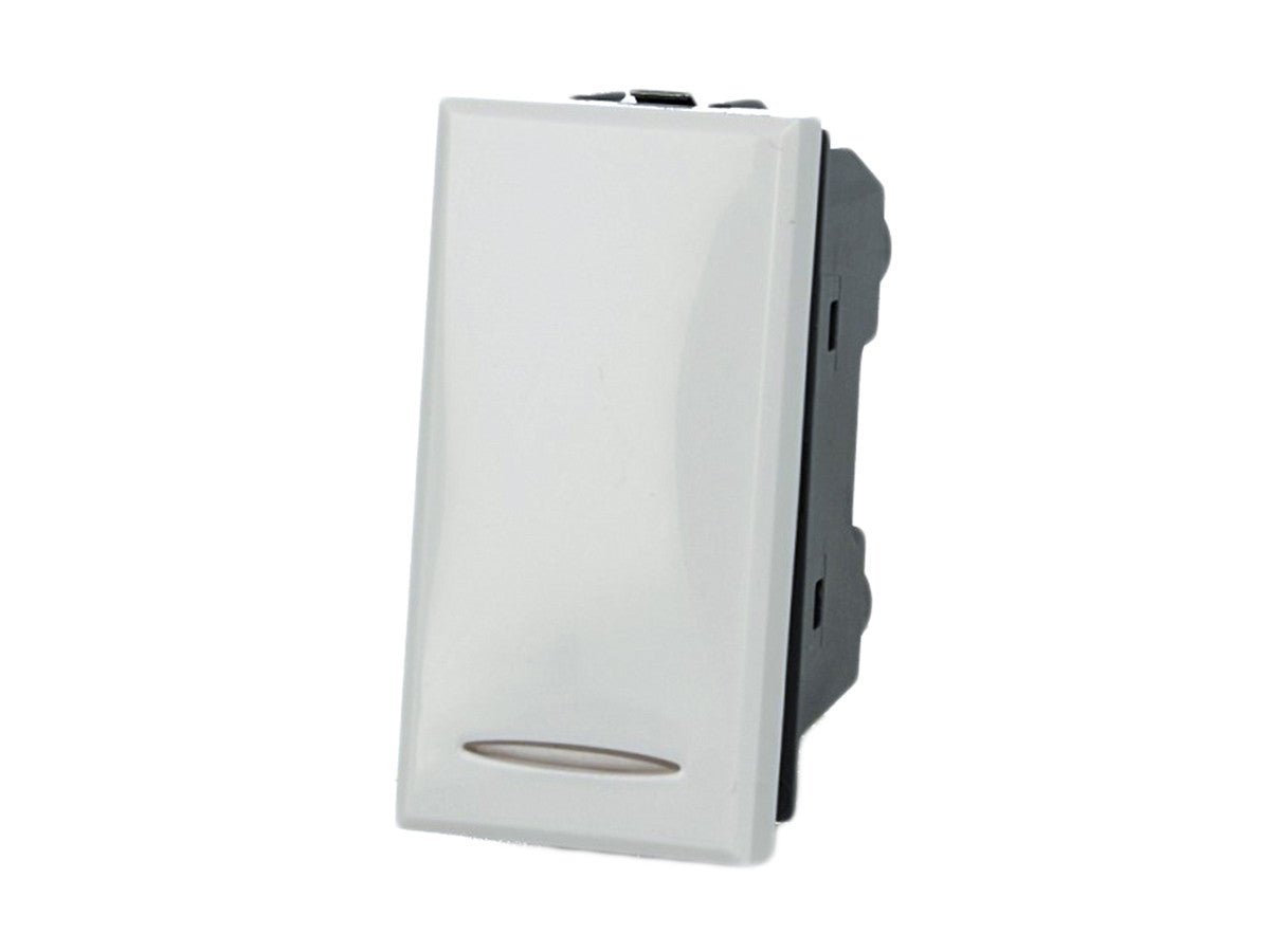 Pulsante NO 1P 16A compatibile con BTicino Axolute - modulo da incasso per supporto e placca compatibile