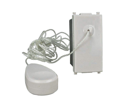 Pulsante tirante a corda 1,8 m NO 1P compatibile con Vimar Plana Bianco - modulo da incasso per supporto e placca compatibile